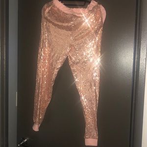 Pink sequin pants!